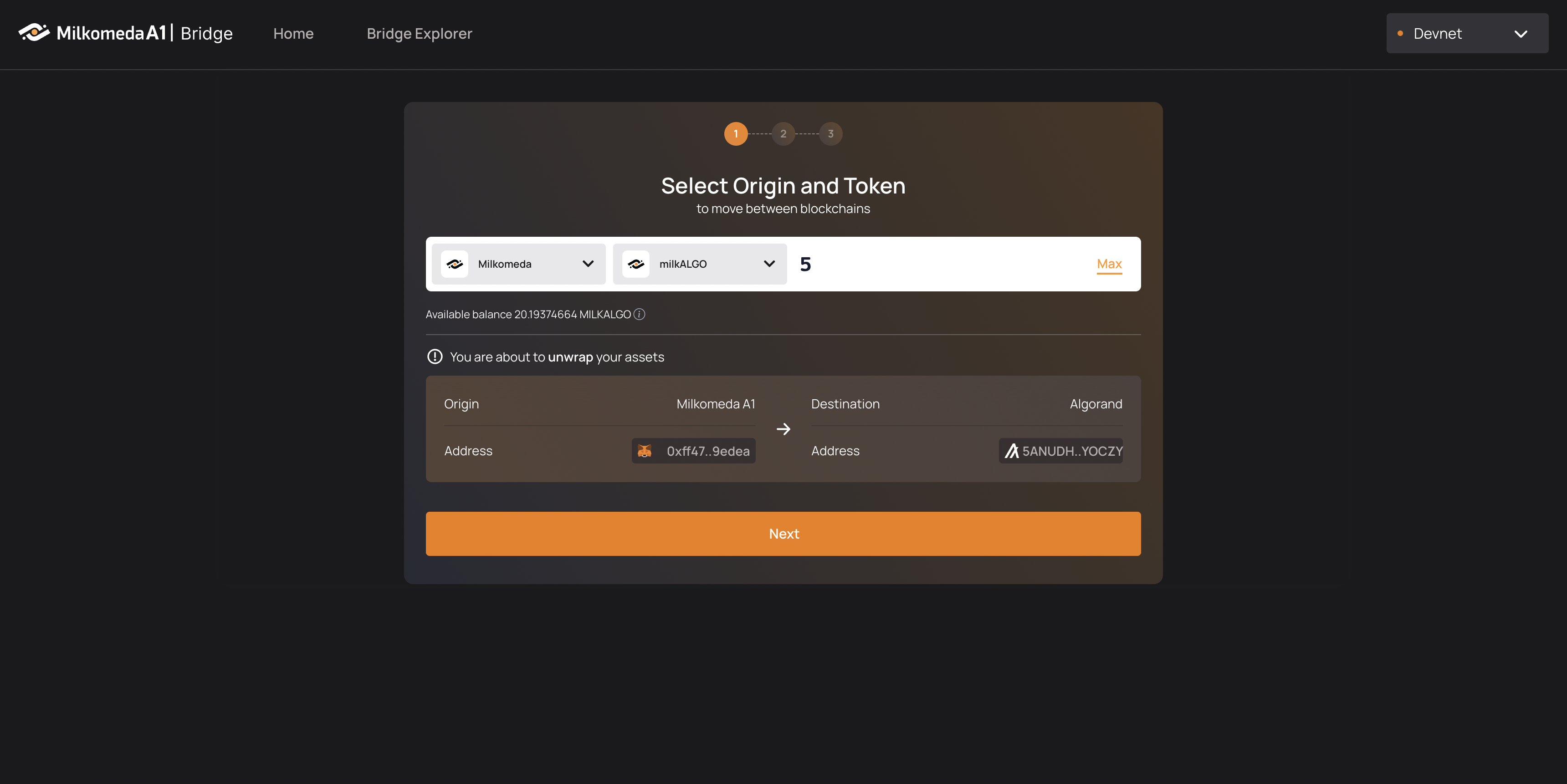 origin selector